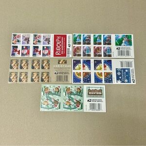 Lot of 100 USPS First Class Forever Stamps - 5 booklet sheets of 20 - Christmas